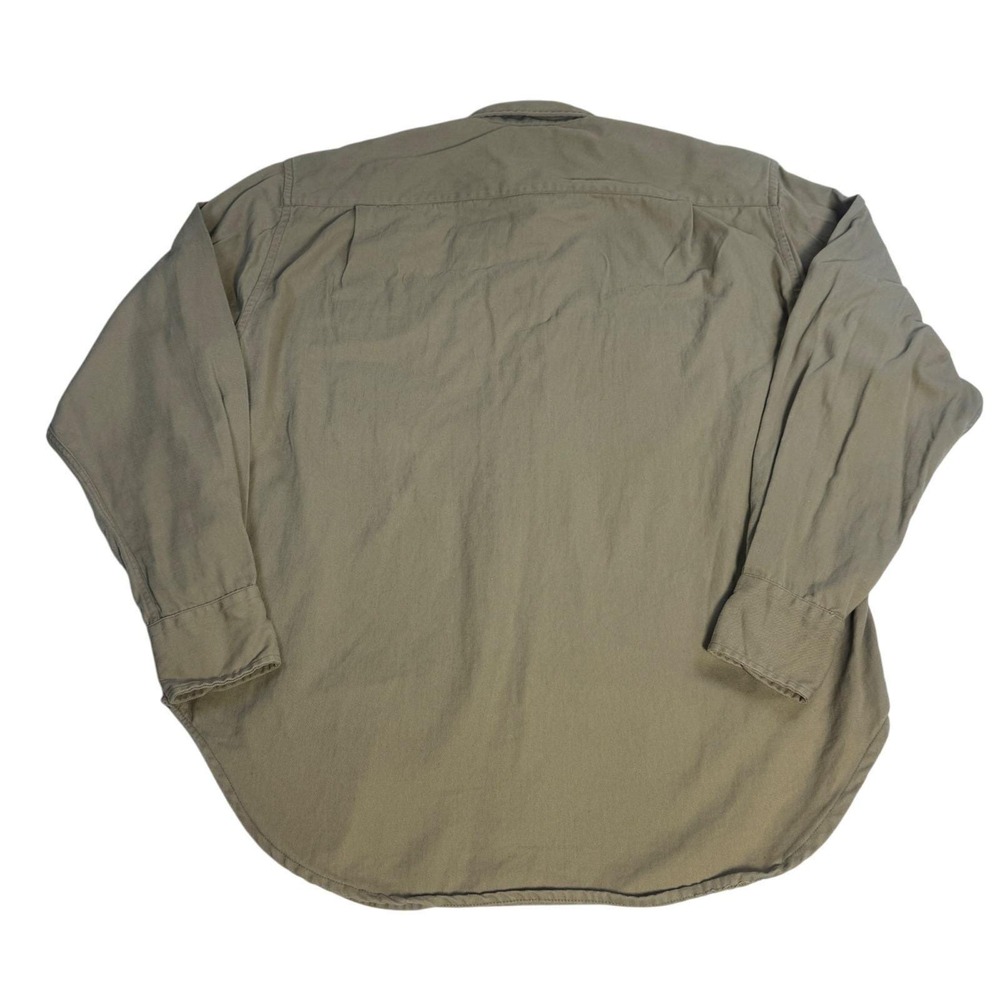 Ralph Lauren Mens Safari Military Field Shirt Khaki Tan Cotton Twill Size 8 - Picture 2 of 11